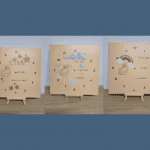 Coffret de trois horloges Licorne