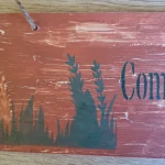 Détail pancarte zen bois faite main "Commence par respirer" - L'art de décorer