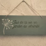 Pancarte zen bois faite main « Fais de ta vie un jardin de sérénité » - L'art de décorer